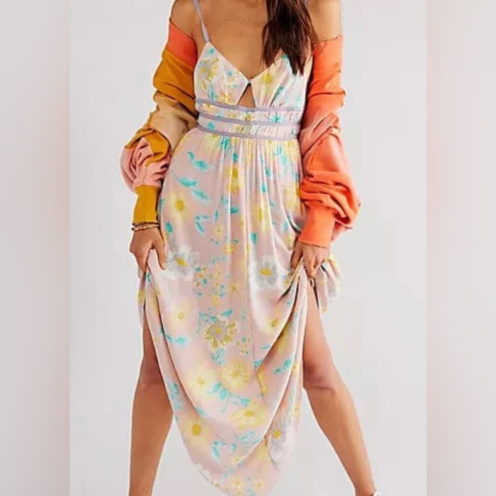 NWT Free People Wisteria Maxi dress light pastel floral